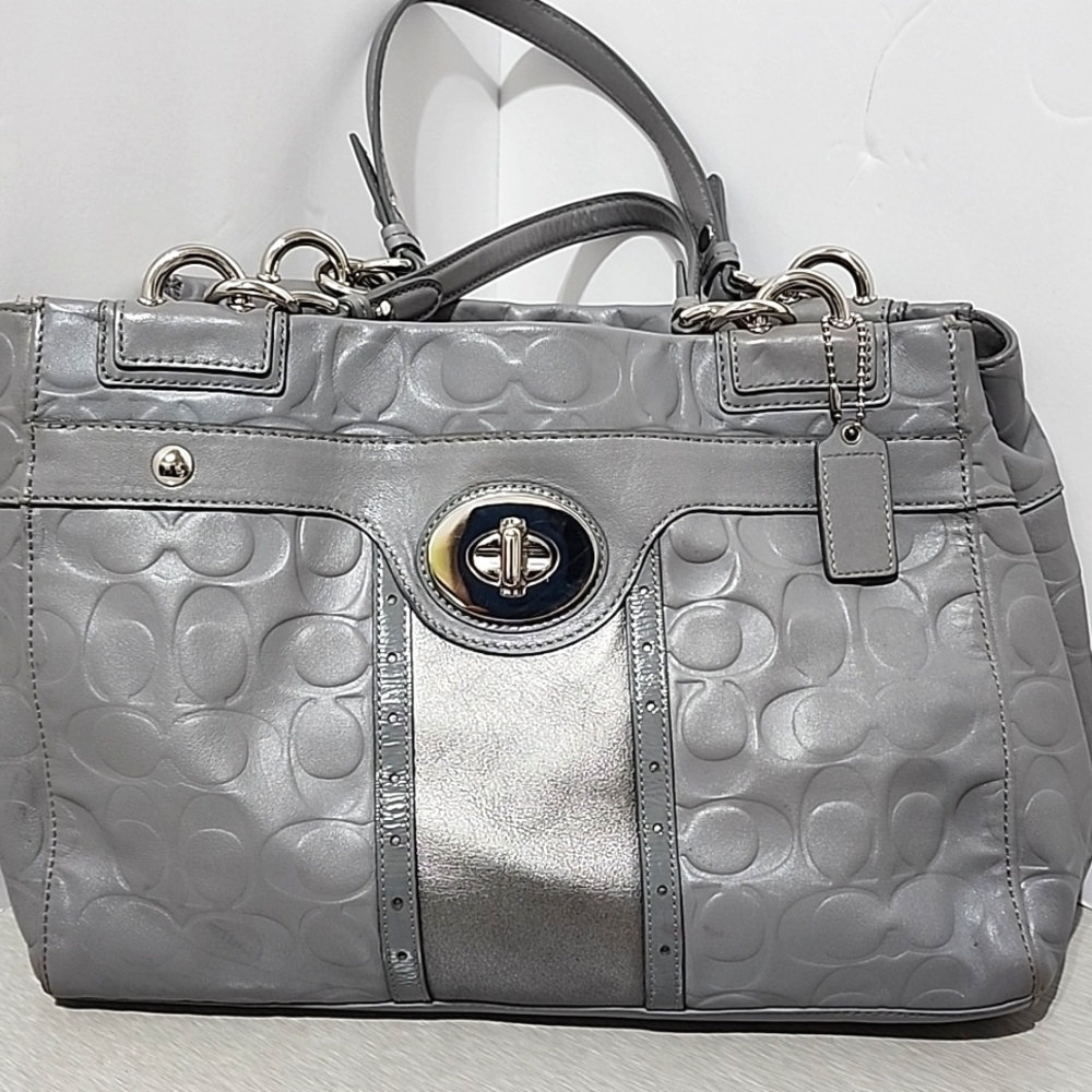 Coach Gray Handbag/Satchel